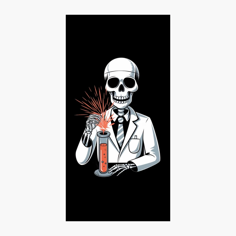 Skeletal Scientist Conducting Chemical Experiment iPhone Case