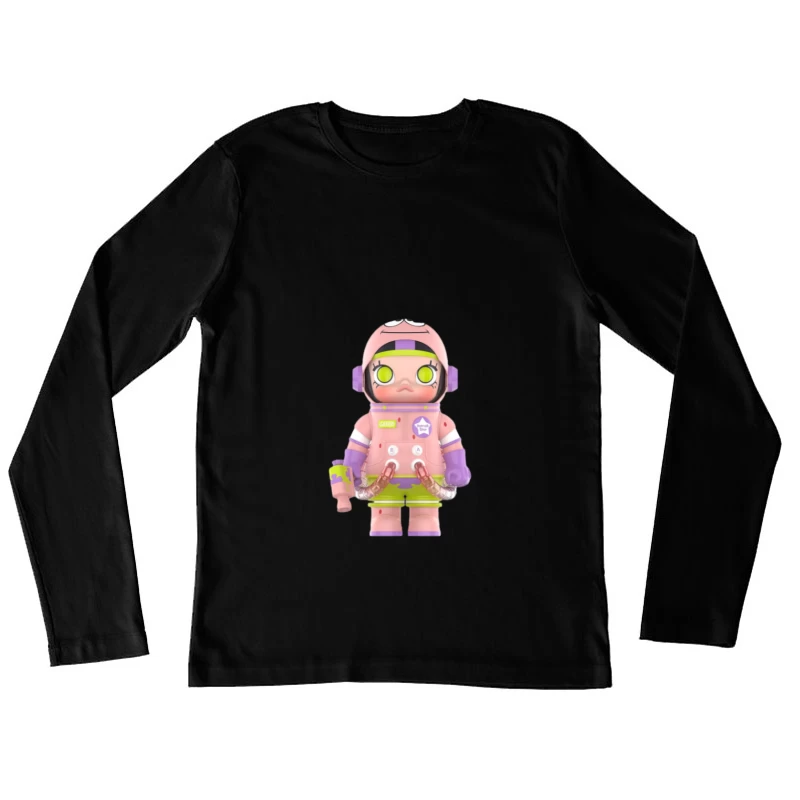 Roboterfigur im bunten Raumanzug Damen Langarm T-Shirt