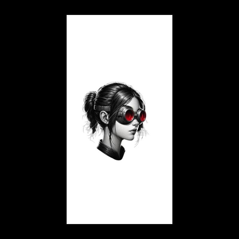 Monochrome Portrait with Red Steampunk Goggles iPhone Case