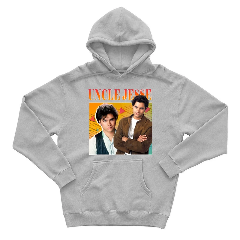 Retro TV Poster of Uncle Jesse from Full House 90s Series Male Pullover Hoodie