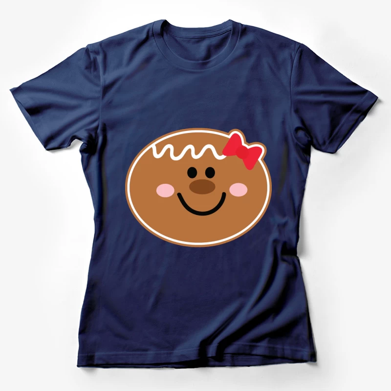 Visage de bonhomme en pain d'épices avec un nœud Femme T-Shirt