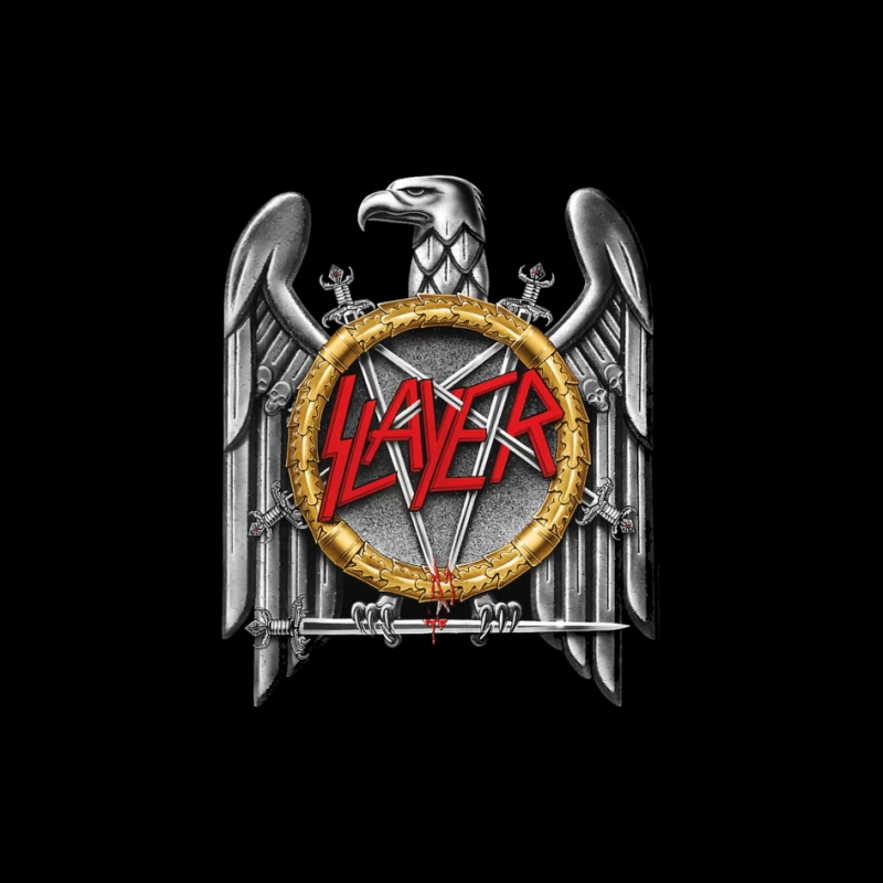 Slayer Metal Band Eagle Emblem with Crossed Swords Pin