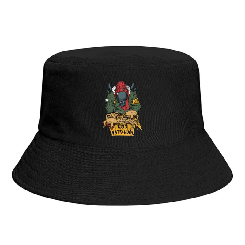 Monster Hat Vendor with Crabs Bucket Hat