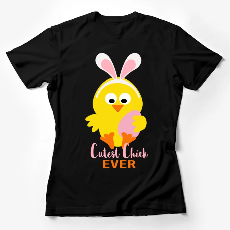 Poussinet mignon avec oreilles de lapin et œuf de Pâques Femme T-Shirt