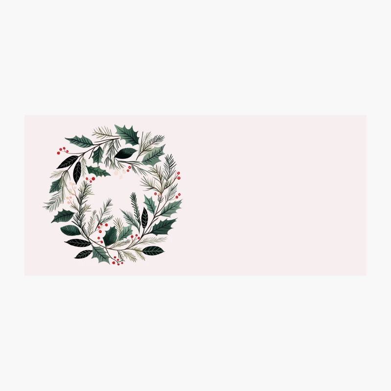 Festive Winter Wreath with Holly and Berries Coffee Mug