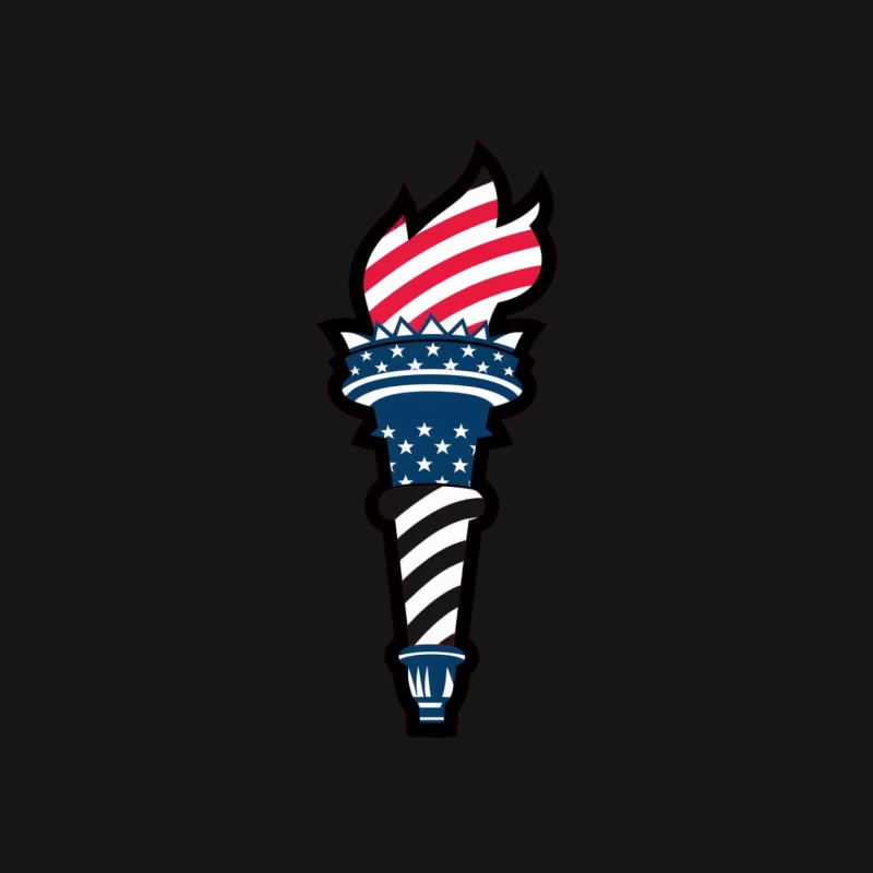 American Patriotic Liberty Torch with Flag Design Female Long Sleeve T-Shirt