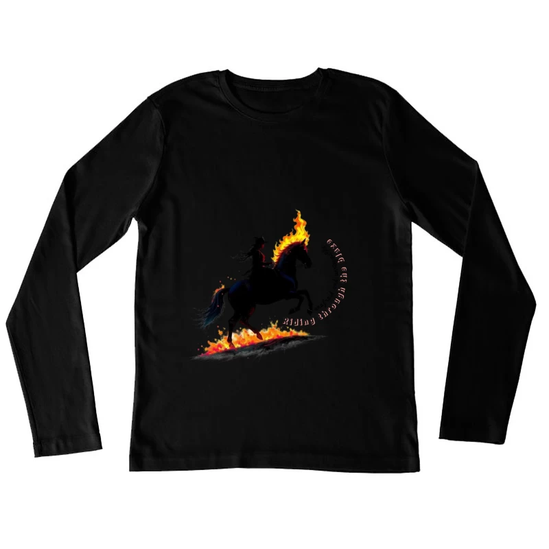 Rider in Flames Female Long Sleeve T-Shirt