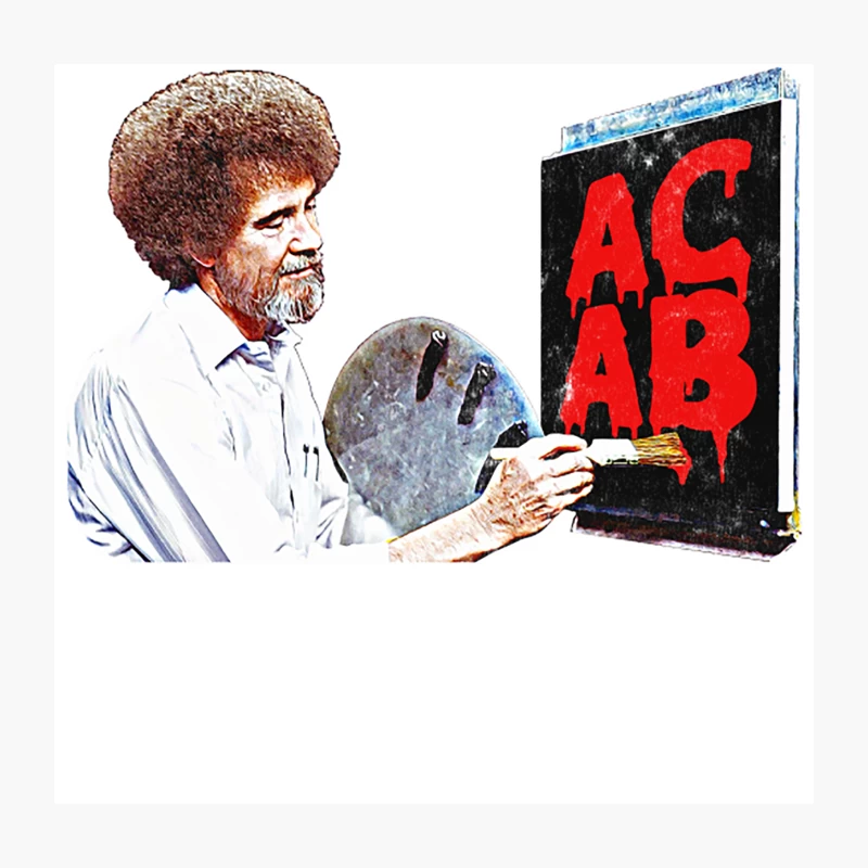 Bob Ross ACAB Meme Throw Pillow