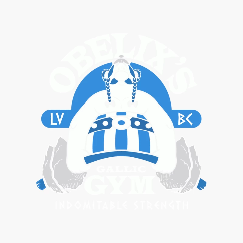 Cartoon Viking Logo with Blue and White Helmet Cotton Tote Bag