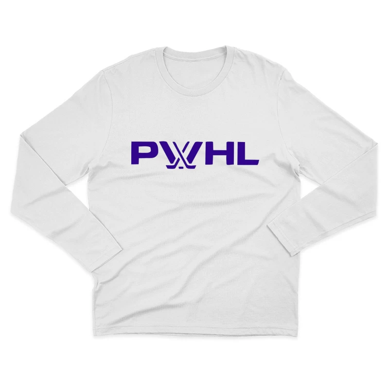 PWHL (Premier Women's Hockey League) Logo in Purple Male Long Sleeve T-Shirt