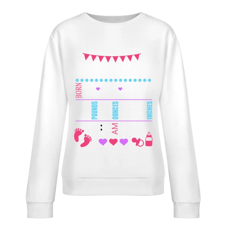 Affiche de naissance pour bébé Femme Sweat-shirt à enfiler