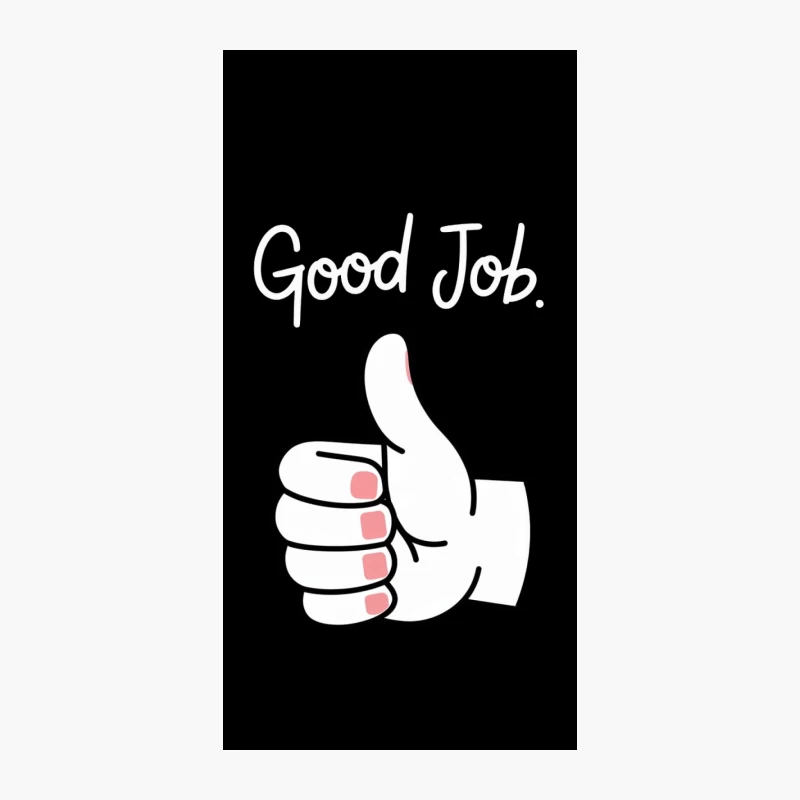 Simple Hand Drawn Thumbs Up Gesture with Red Nails iPhone Case
