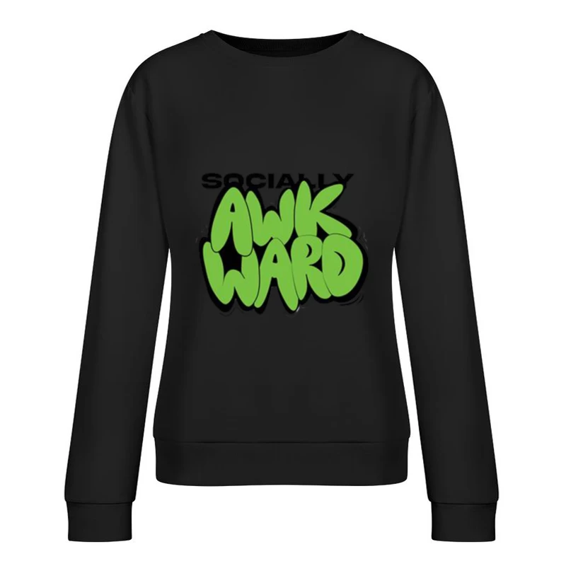 Sozial ungeschickt Graffiti-Design Damen Pullover Sweatshirt