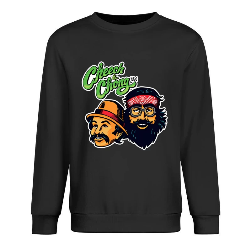 Cheech & Chong Retro Cartoon Logo Design Male Pullover Sweatshirt