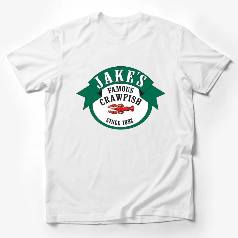 Jake's Famous Crawfish Restaurant - Historic Seafood Logo Since 1892 Male T-Shirt