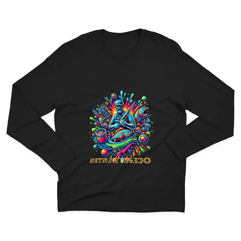 Psychedelic Fishing Adventure Art Male Long Sleeve T-Shirt