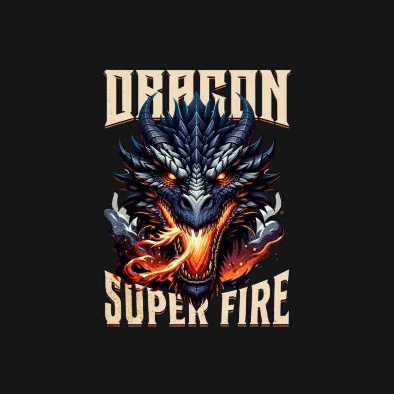 Menacing Dragon Head with Super Fire Flames Mouse Pad