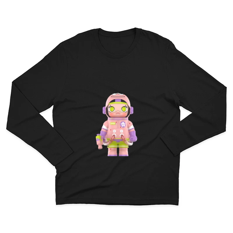 Roboterfigur im bunten Raumanzug Herren Langarm T-Shirt