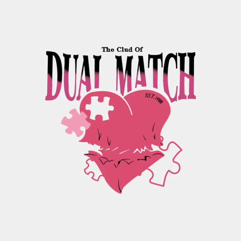 Doppelmatch-Logo mit Herzpuzzlestücken Herren Tanktops