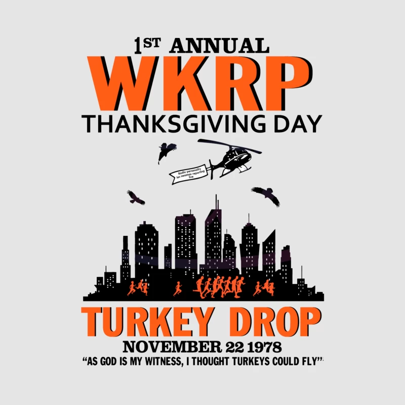 WKRP Turkey Drop Male Pullover Hoodie