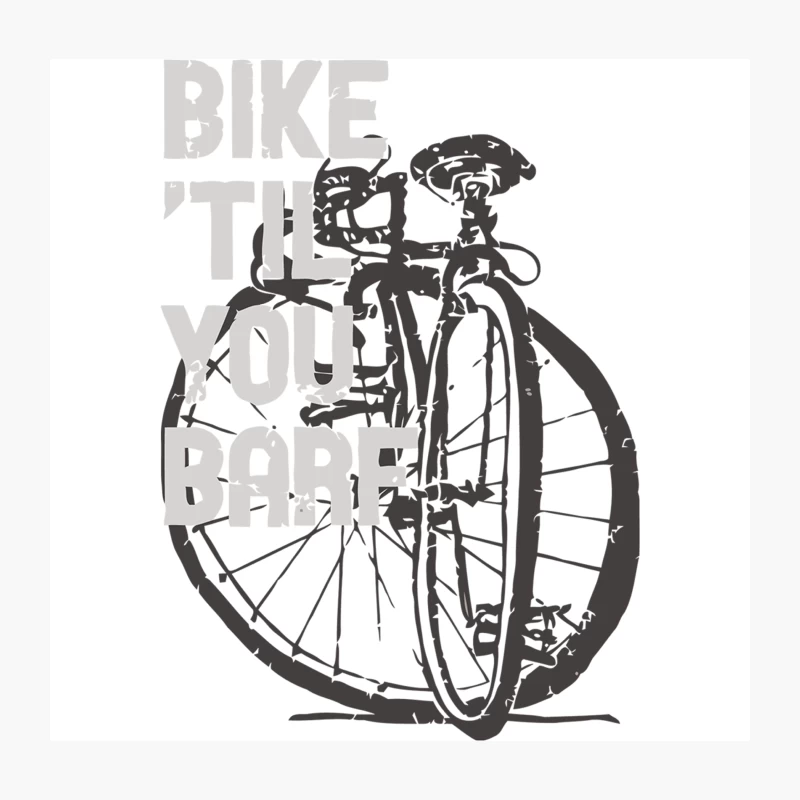 Vintage Bicycle Typography: Motivational Cycling Graphic Throw Pillow
