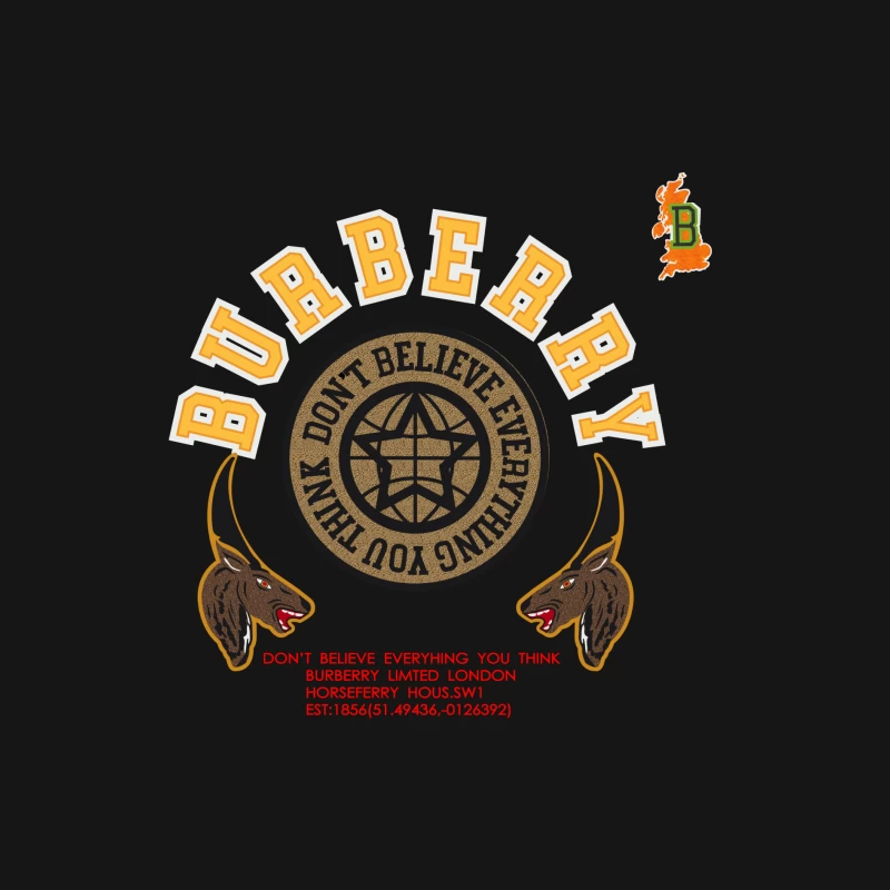 Burberry Grafikdesign mit Stierköpfen Herren Langarm T-Shirt
