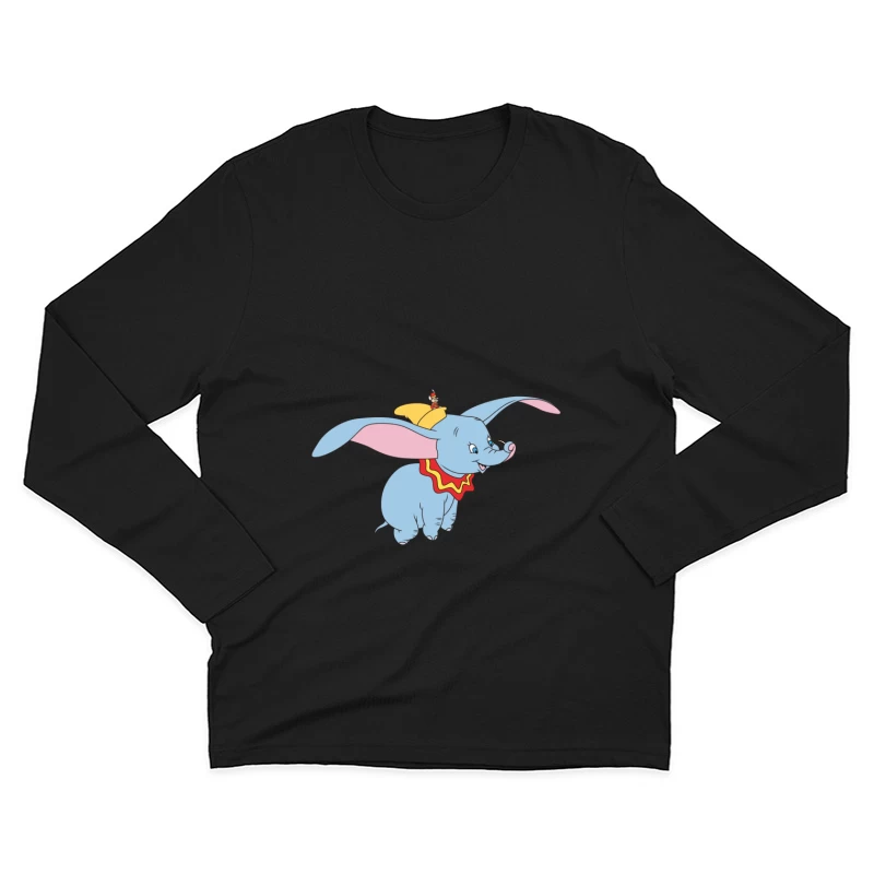 Fliegender Elefant mit großem Hut Herren Langarm T-Shirt