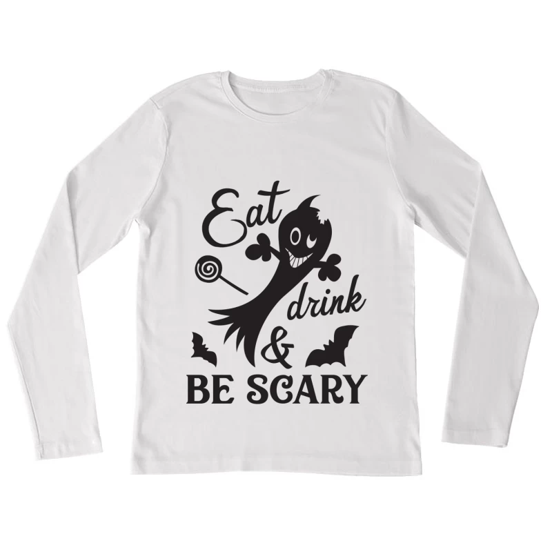 Fantôme amusant d'Halloween Femme Manches Longues T-Shirt