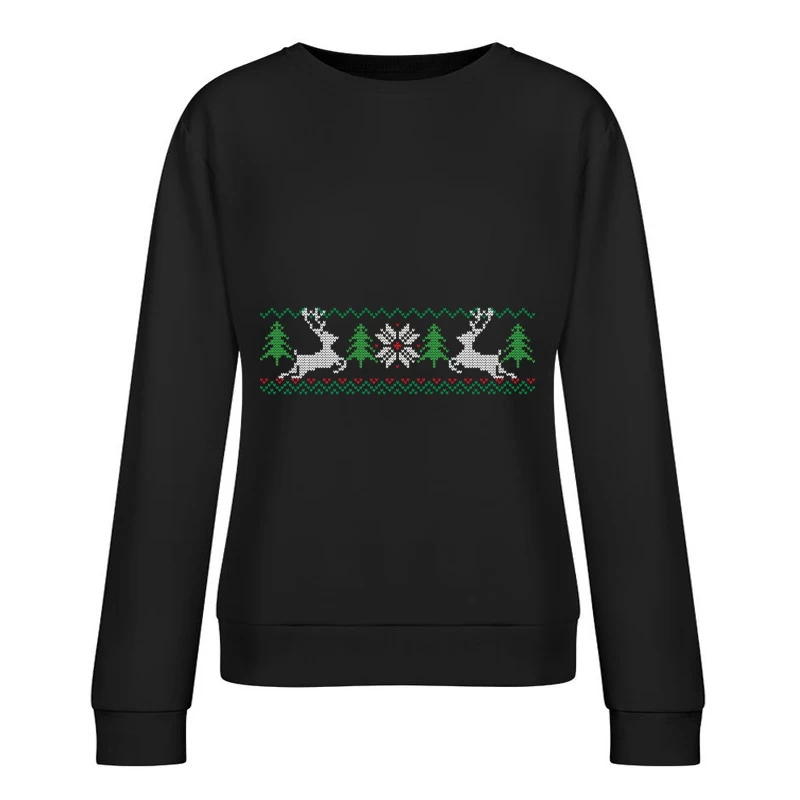Pull de Noël avec rennes et sapins Femme Sweat-shirt à enfiler