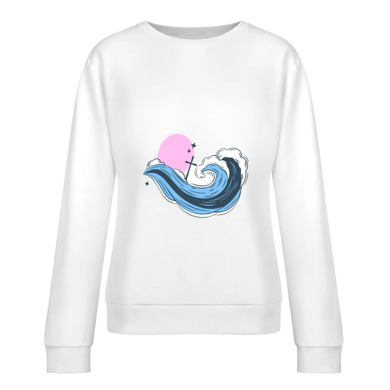 Illustrazione di Onda e Luna Felpa pullover Donna