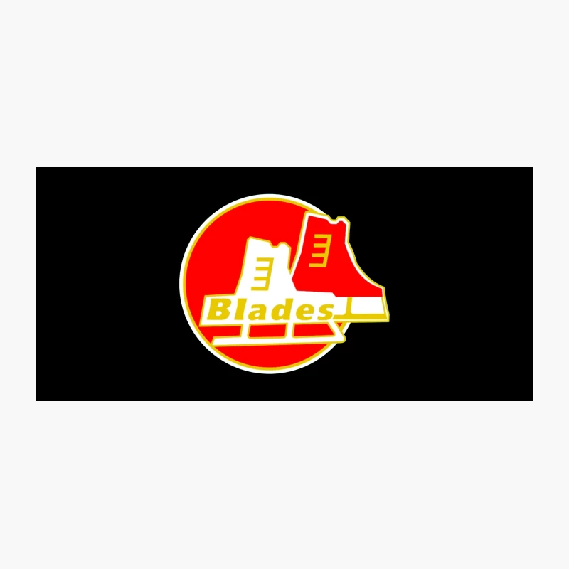Circular Red and Yellow Ice Skate Blades Logo Coffee Mug