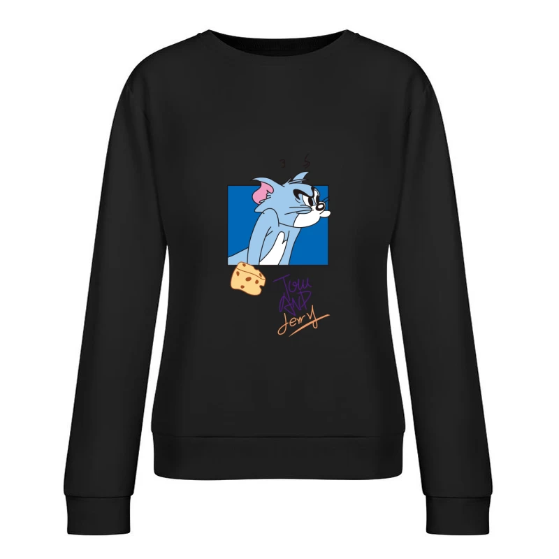 Tom und Jerry Zeichentrick, Comic-Szene im Retro-Stil Damen Pullover Sweatshirt