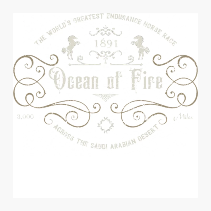The Ocean of Fire horse race from Hidalgo - weather crack distressed Pin