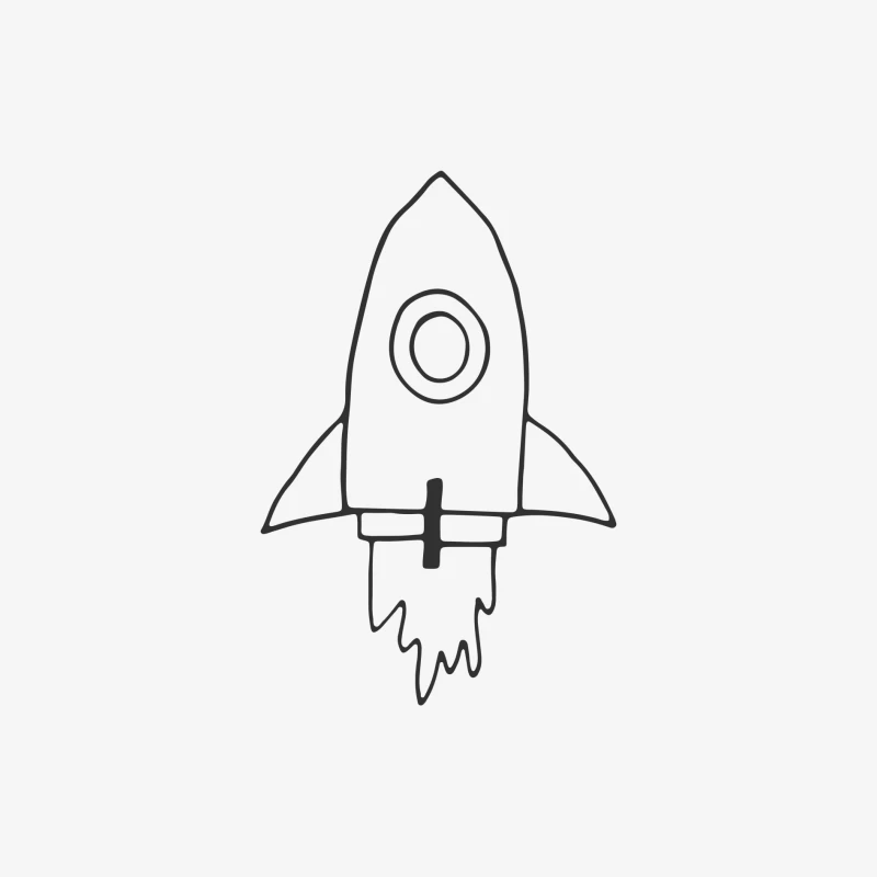 Illustration de fusée minimaliste Homme Manches Longues T-Shirt