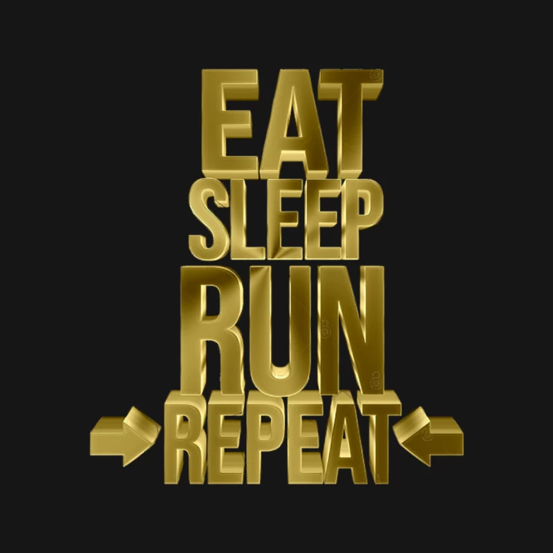 Eat Sleep Run Repeat - Golden Winner Typography Mouse Pad