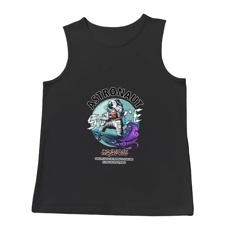 Astronaut auf Skateboard im Weltraum Herren Tanktops