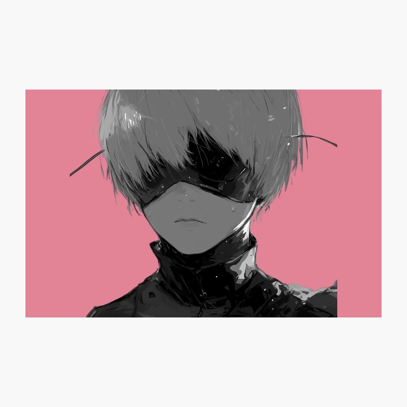 NieR:Automata Mysterious Monochrome Anime Character with Blindfold Travel Mug