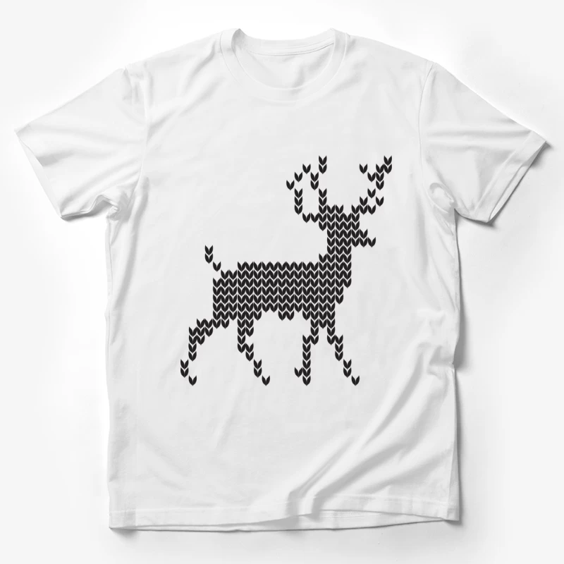 Cerf géométrique noir Homme T-Shirt