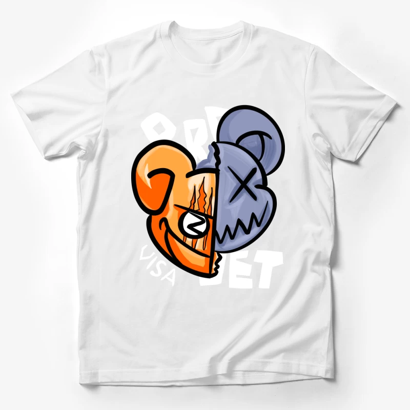 Kreatives Bären-Masken-Design Herren T-Shirt