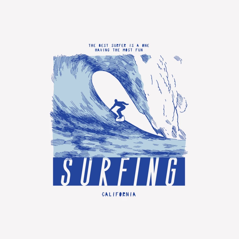 Surfer auf großer Welle in Kalifornien Herren T-Shirt