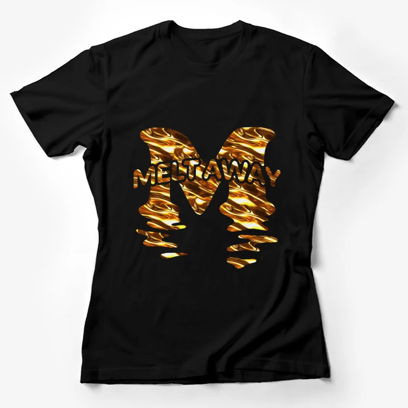 Schmelzeffekt Gold Schrift Damen T-Shirt