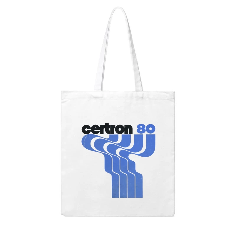 Vintage Certron 80 Blue Wave Logo Design Cotton Tote Bag