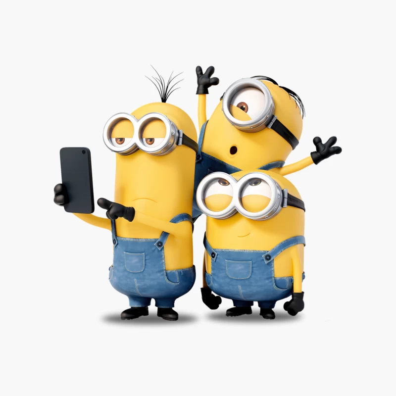 Cheerful Minions Taking a Group Selfie in Blue Overalls Cotton Tote Bag