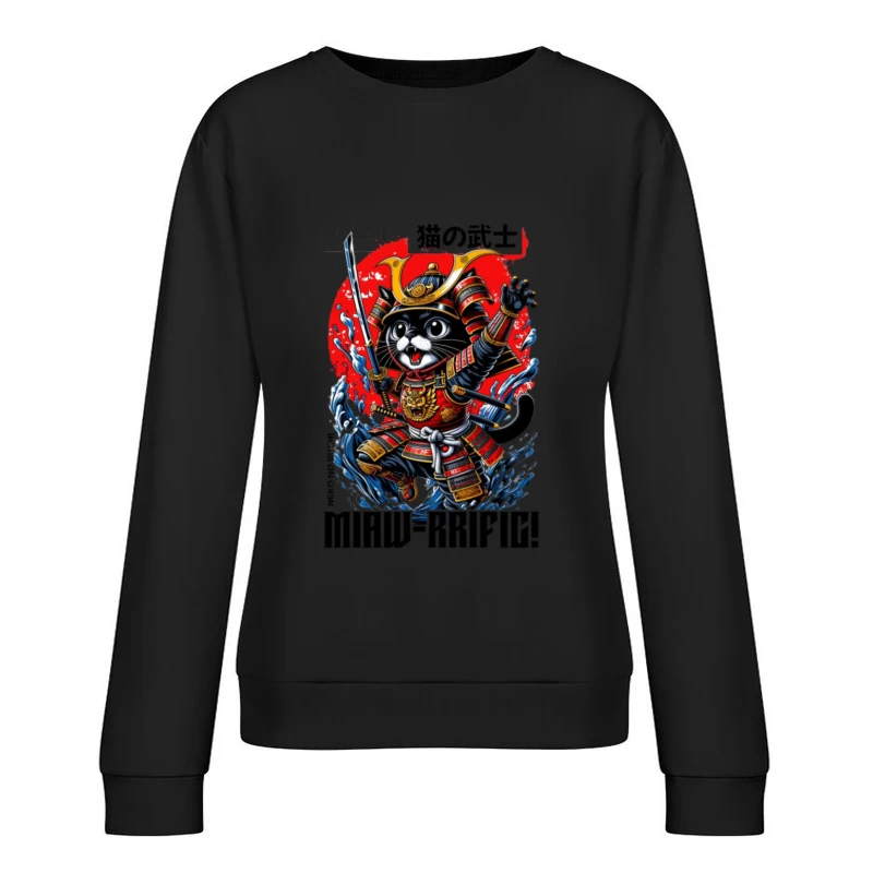 Illustration de chat samouraï Femme Sweat-shirt à enfiler