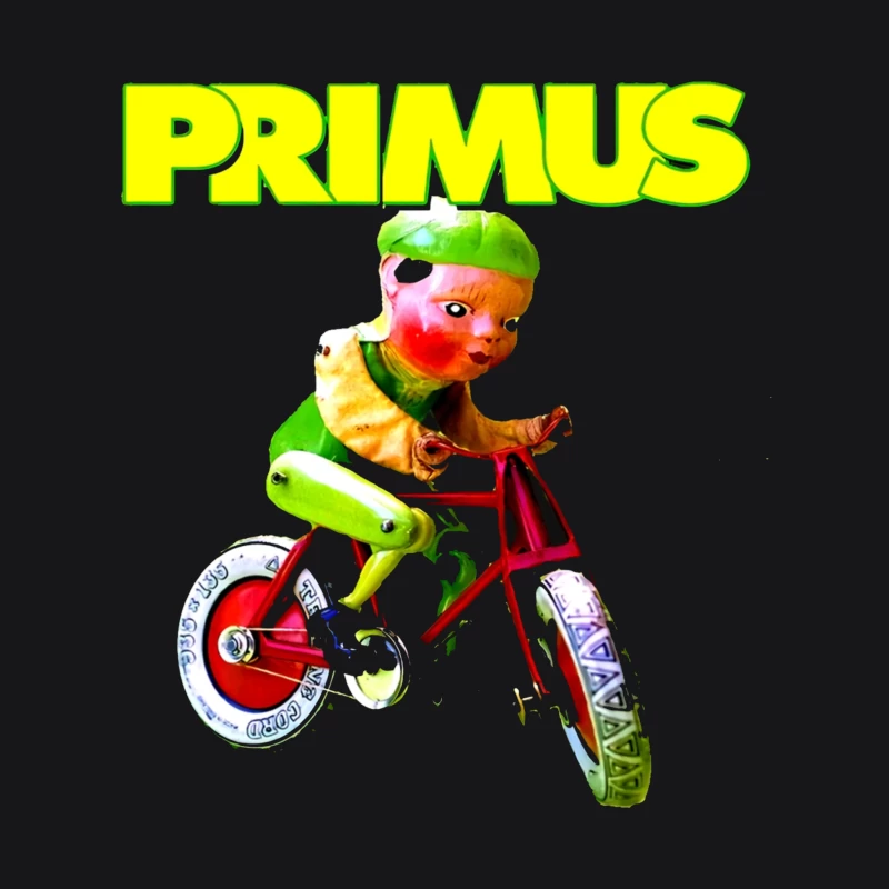 Primus Band Logo with Surreal Vintage Toy Bicycle Art Male Pullover Hoodie