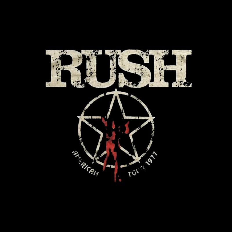 Rush Band Vintage Logo with Pentagram Star Design Mouse Pad