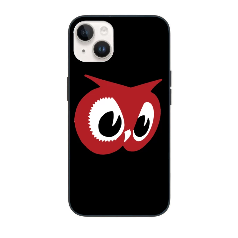 Red Owl Minimalist Logo Design iPhone Case