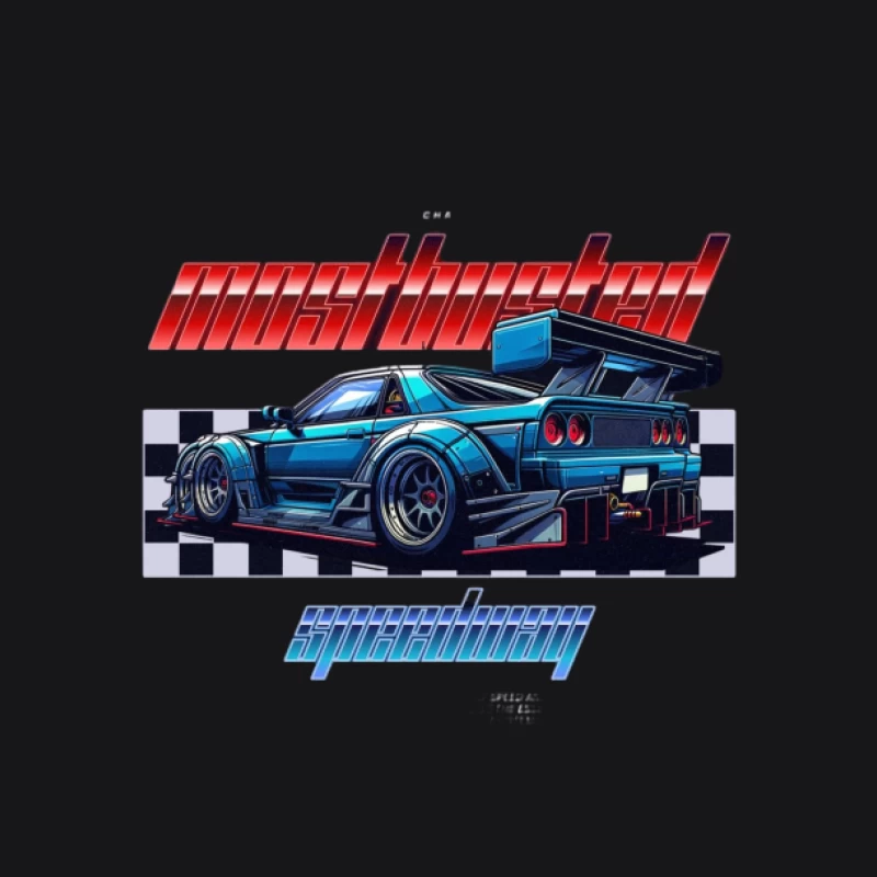 Voiture de sport avec design à damier Homme Sweat à capuche