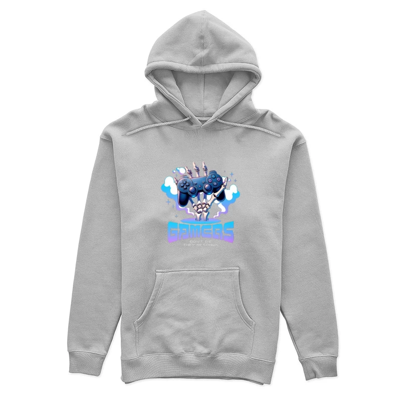 Skeletal Gamer's PlayStation Controller Art in Blue Female Pullover Hoodie