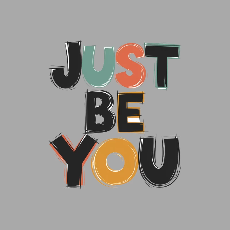 Retro Style "Just Be You" Motivational Typography Design Female Pullover Hoodie